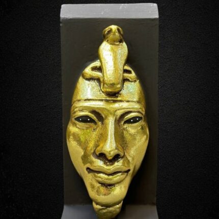 Akhenaten Mask, Egyptian Antique Replica, Gold Leaf Statue