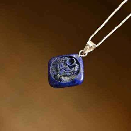 Ancient Egyptian Horus Falcon Amulet Pendant, Lapis Lazuli Carving
