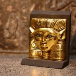 Antique Hathor Statue – Egyptian Goddess of Love, Gold Leaf Sculpture - صورة إضافية 4
