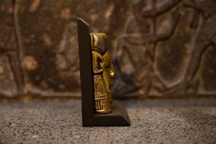 Antique Hathor Statue – Egyptian Goddess of Love, Gold Leaf Sculpture - صورة إضافية 5