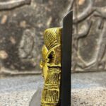 Antique Hathor Statue – Egyptian Goddess Sculpture, Gold Leaf Stone - صورة إضافية 8