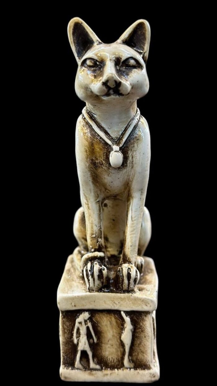 Bastet Stone Statue, Egyptian Cat Goddess Sculpture, Decor