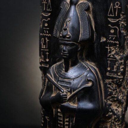Black Basalt Osiris Sculpture, Ancient Egyptian God Statue