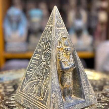 Egyptian Black Stone Pyramid – Handcrafted Horus Monument