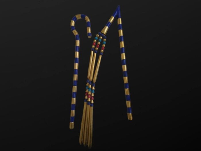 Egyptian Crook and Flail Set, Symbol of Sovereignty, Museum Art Replica