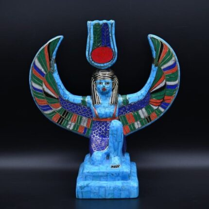Egyptian Goddess Isis Statue, Gemstone Home Decor Replica