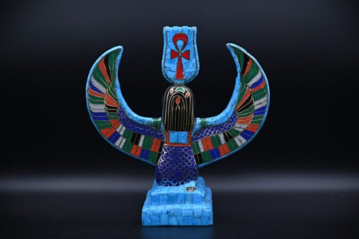 Egyptian Goddess Isis Statue, Gemstone Home Decor Replica - صورة إضافية 8