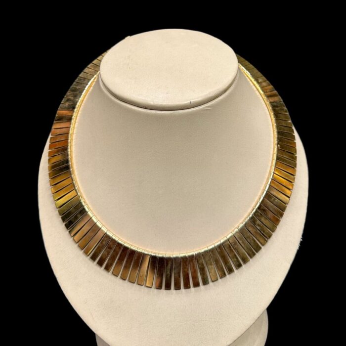 Egyptian Malachite Necklace - Gold Plated Brass - صورة إضافية 4