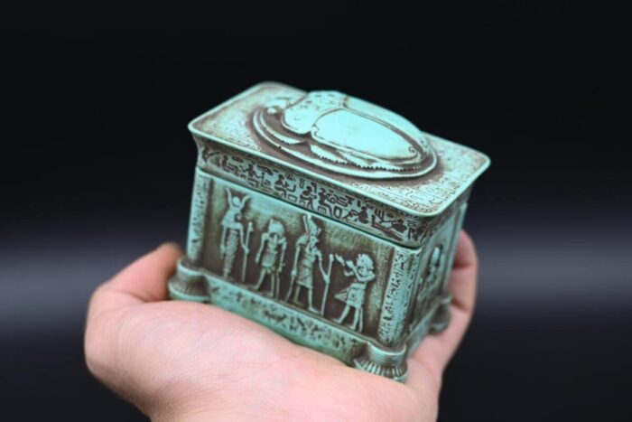 Egyptian Scarab Box, Good Luck Stone Replica - صورة إضافية 5