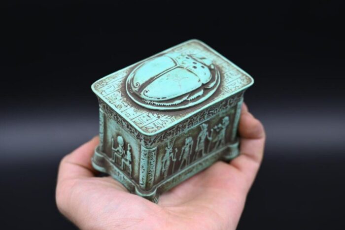 Egyptian Scarab Box, Good Luck Stone Replica - صورة إضافية 7