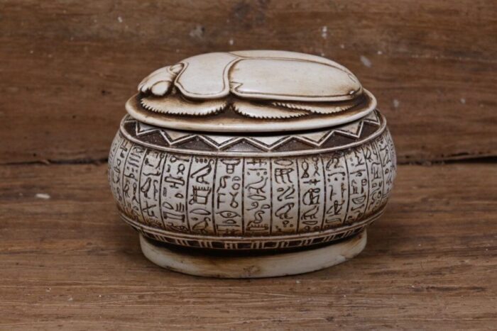 Egyptian Scarab Jewelry Box: Stone Trinket Box, Home Decor - صورة إضافية 4