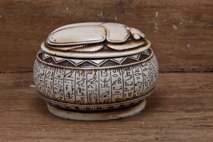 Egyptian Scarab Jewelry Box: Stone Trinket Box, Home Decor - صورة إضافية 6
