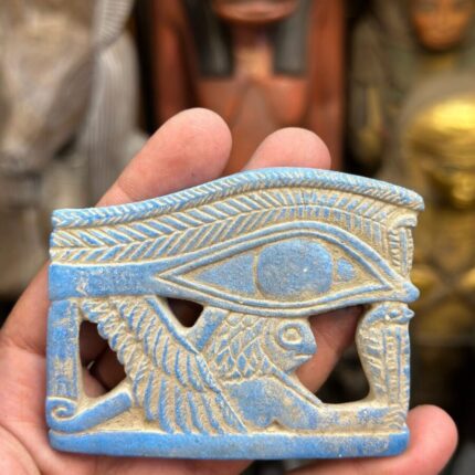 Faience Eye of Horus Amulet, Egyptian Protection Symbol