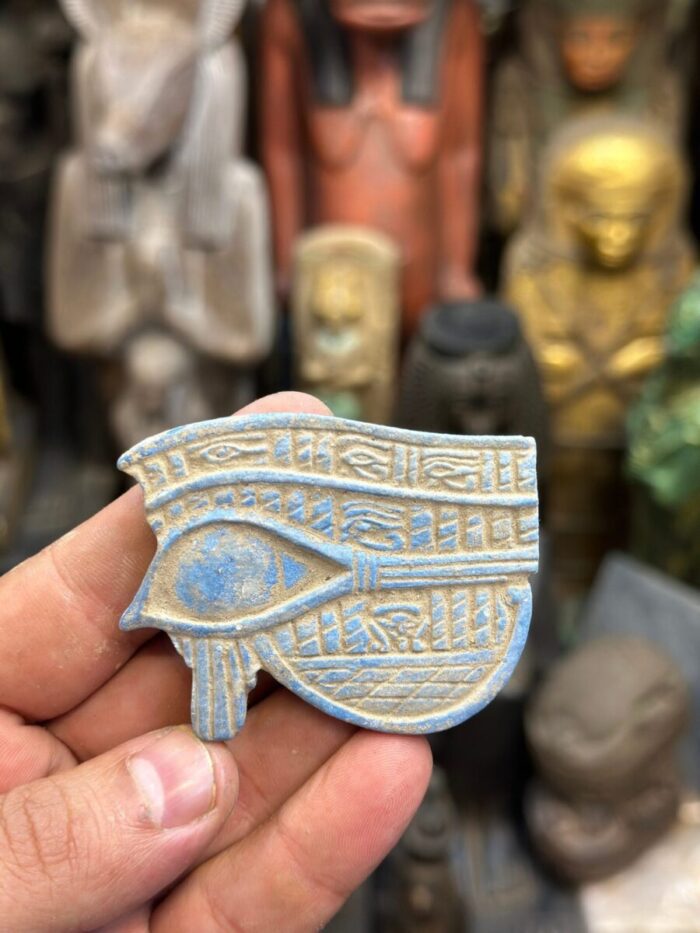 Faience Eye of Horus Amulet – Egyptian Protection Symbol