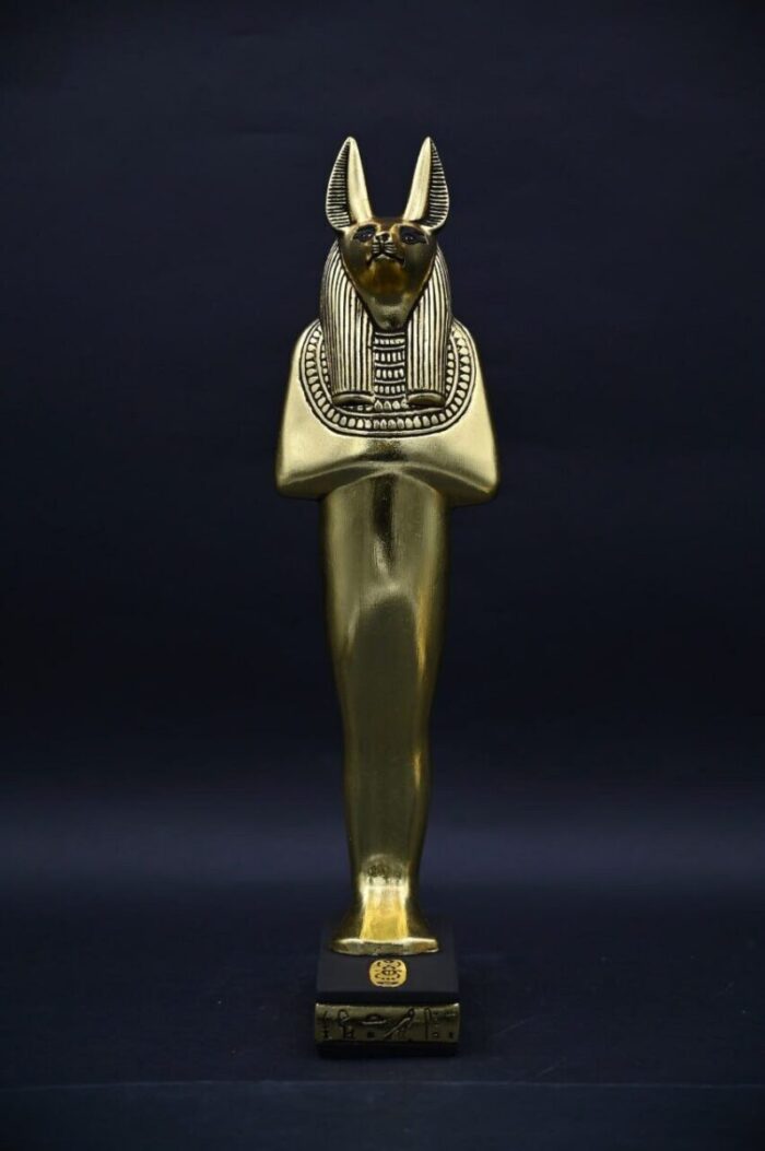 Gold Leaf Anubis Statue – Egyptian God of Mummification - صورة إضافية 3