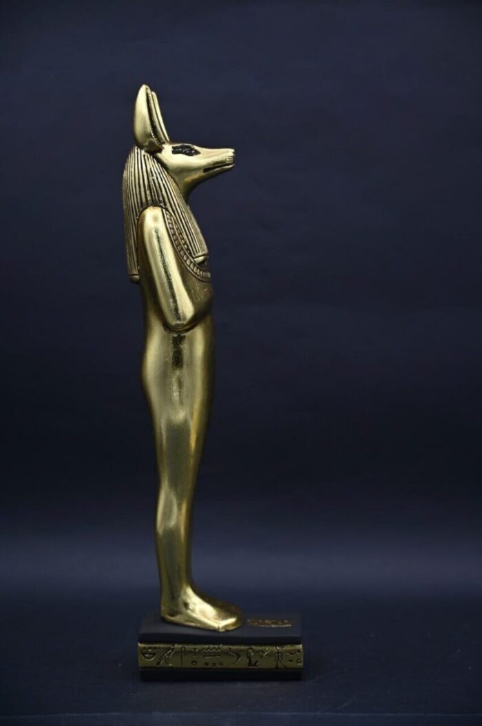 Gold Leaf Anubis Statue – Egyptian God of Mummification - صورة إضافية 5