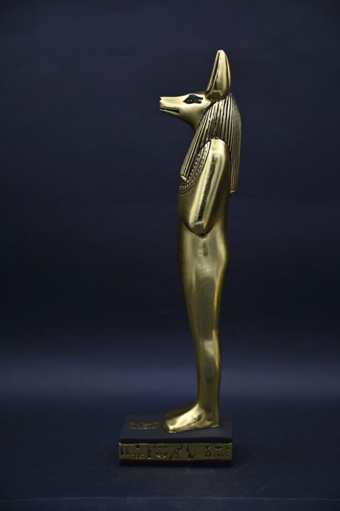 Gold Leaf Anubis Statue – Egyptian God of Mummification - صورة إضافية 6