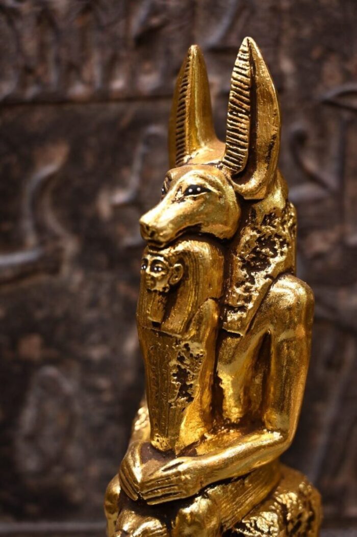 Gold Leaf Anubis Statue – Egyptian God Replica - صورة إضافية 4