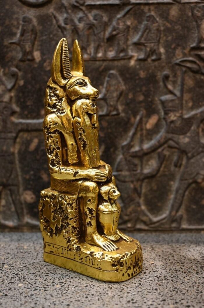 Gold Leaf Anubis Statue – Egyptian God Replica - صورة إضافية 5