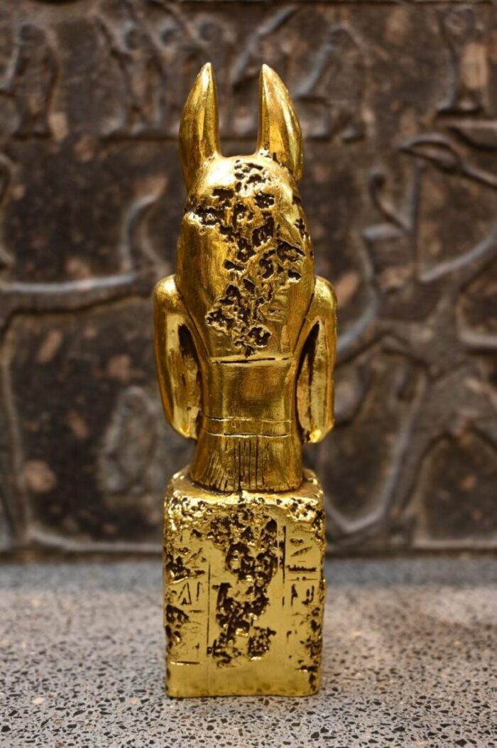 Gold Leaf Anubis Statue – Egyptian God Replica - صورة إضافية 7