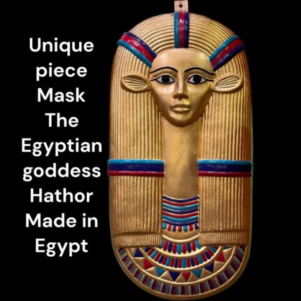 Gold Leaf Hathor Mask, Egyptian Goddess Sculpture, Made in Egypt