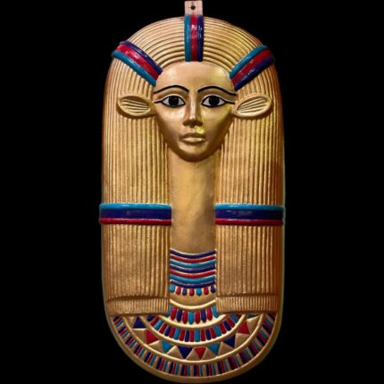 Gold Leaf Hathor Mask, Egyptian Goddess Sculpture, Made in Egypt - صورة إضافية 2