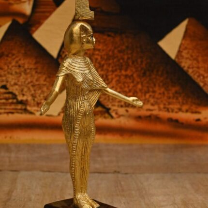 Gold Leaf Isis Statue - Egyptian Goddess Sculpture, Handcraft Antique Decor - صورة إضافية 2
