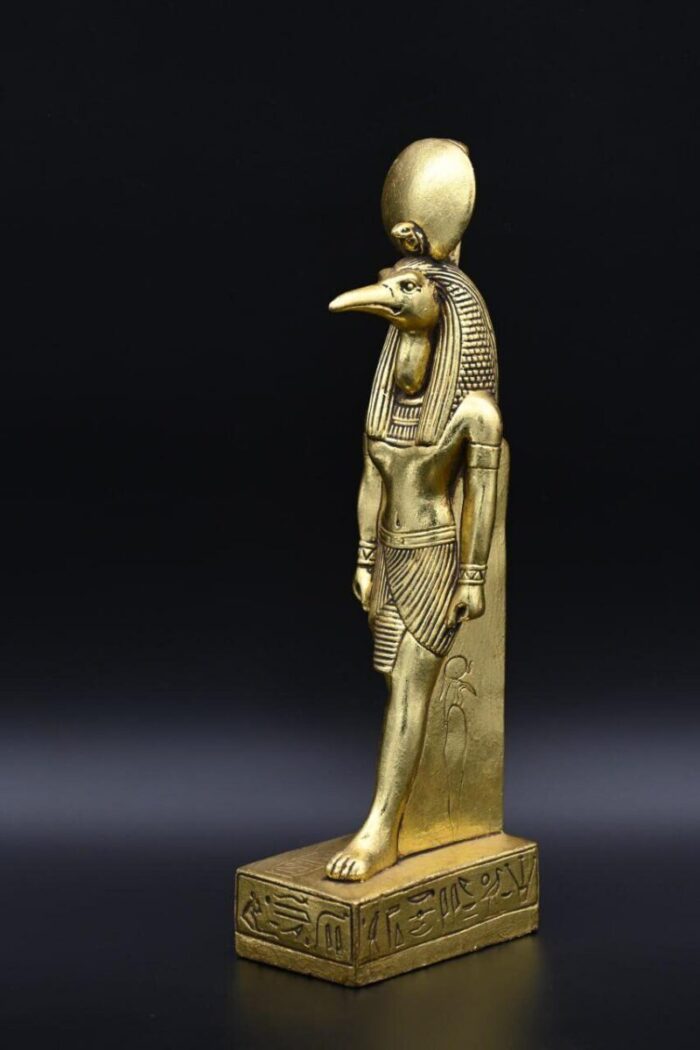 Gold Leaf Thoth Statue: Egyptian God of Wisdom Decor - صورة إضافية 4
