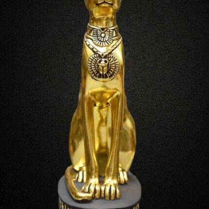 Golden Bastet Statue, Egyptian Goddess of Protection, Replica