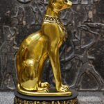 Golden Bastet Statue, Egyptian Goddess of Protection, Replica - صورة إضافية 6