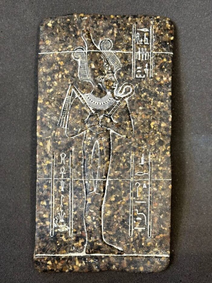 Granite Osiris Relief: Ancient Egyptian Decor