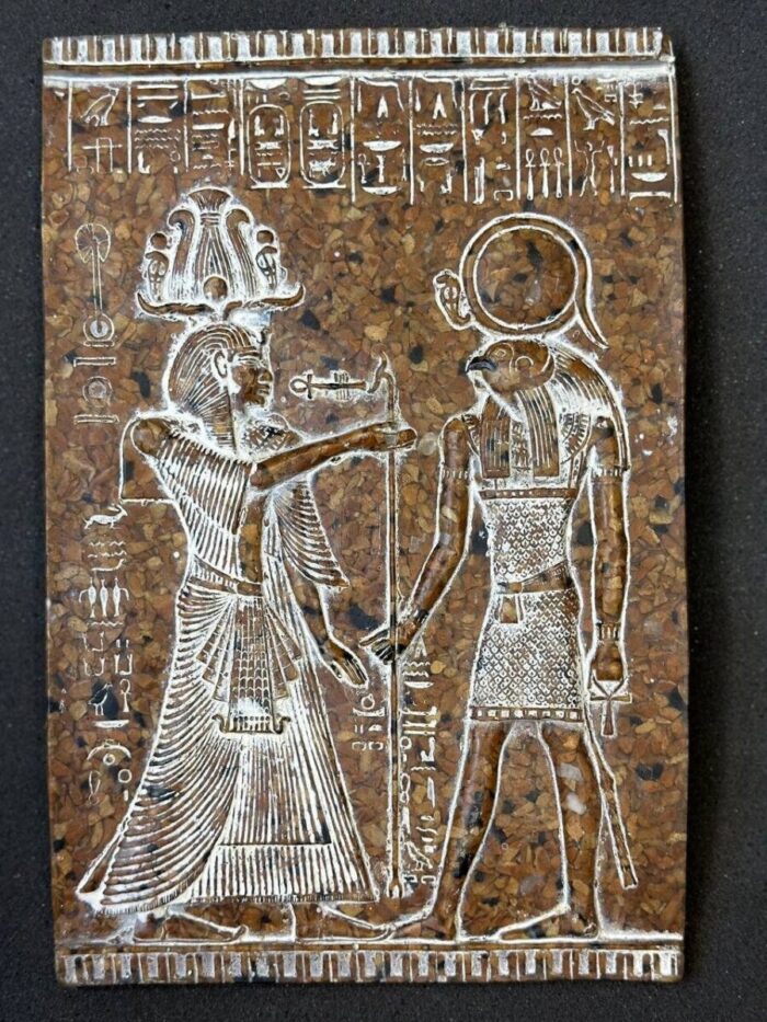 Granite Ra Relief – Egyptian God of Sun, Ancient Decor