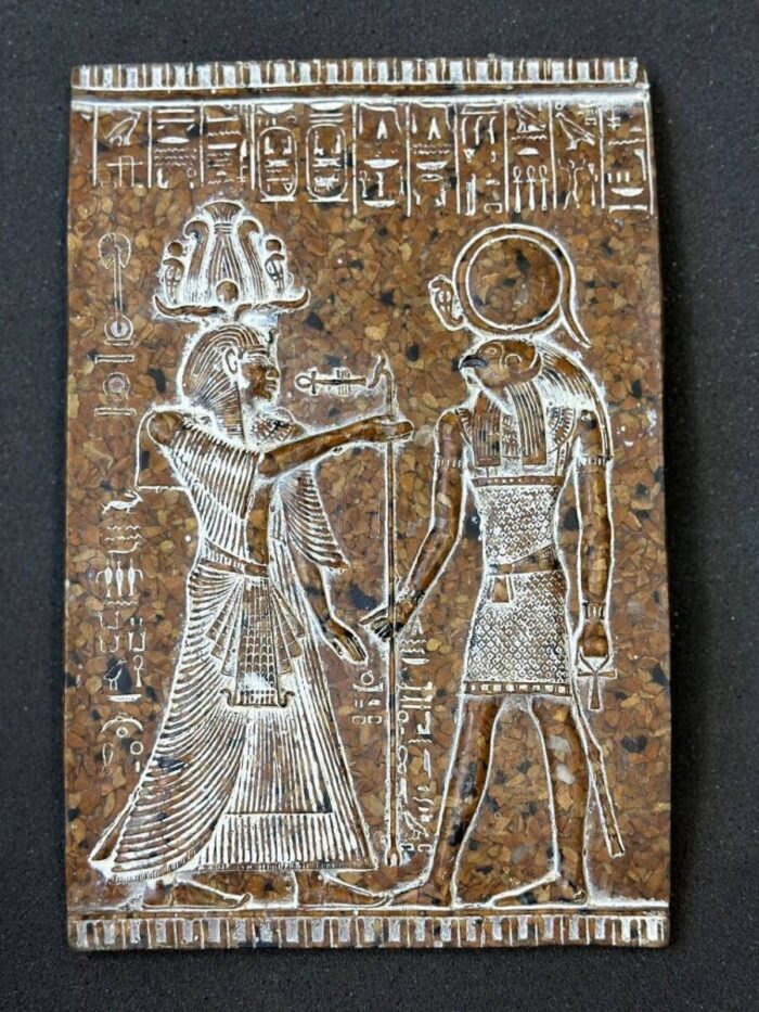 Granite Ra Relief – Egyptian God of Sun, Ancient Decor - صورة إضافية 3