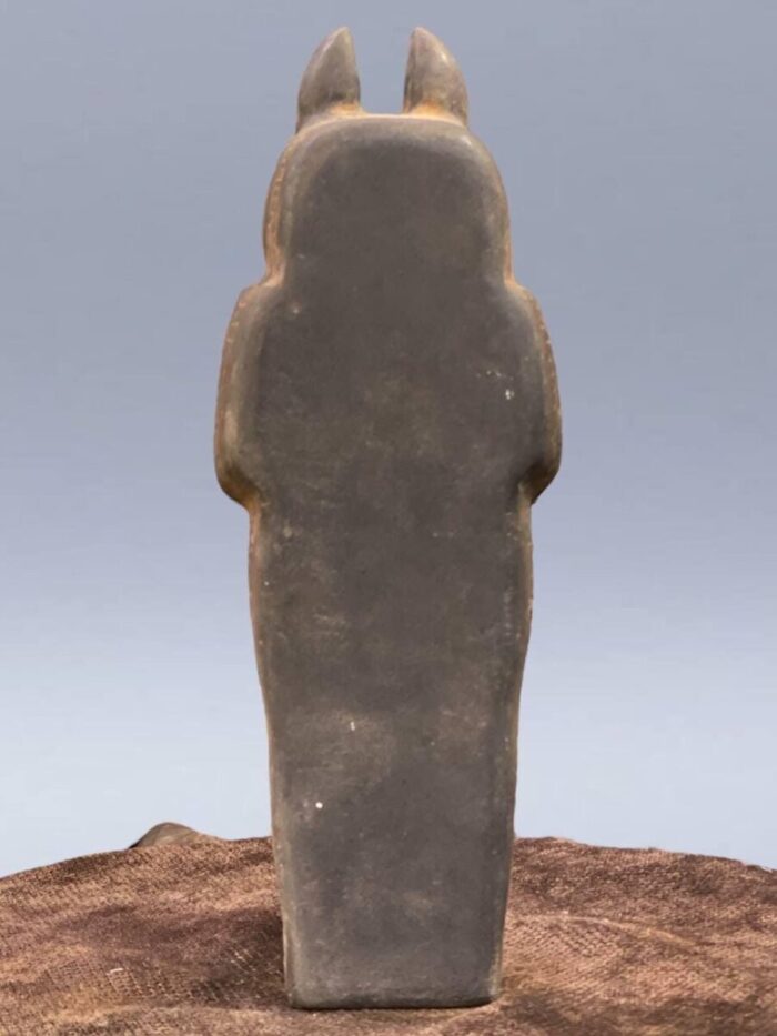 Hand-Carved Basalt Anubis Sarcophagus: Egyptian God Statue (40cm) - صورة إضافية 8