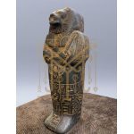Hand Carved Basalt Sekhmet Sarcophagus, Ancient Egyptian Goddess Replica