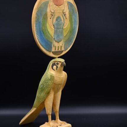 Handcrafted Limestone Horus Statue, Egyptian God of Protection (35cm)