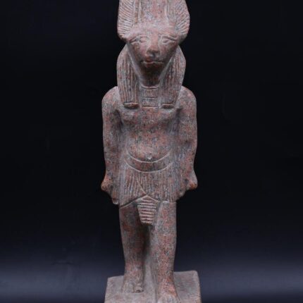 Handcrafted Red Granite Anubis Statue - Egyptian God of Afterlife (30cm)