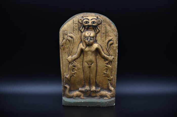 Harpocrates-Horus Stele Statue – Egyptian Antique Replica - صورة إضافية 3