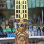 Horus Statue: Egyptian God of Protection, Gold Leaf Stone Sculpture - صورة إضافية 3