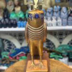 Horus Statue: Egyptian God of Protection, Gold Leaf Stone Sculpture - صورة إضافية 8
