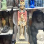 Isis and Osiris Statue, Egyptian Limestone Sculpture, Goddess of Protection - صورة إضافية 10