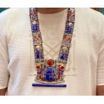King Tutankhamun Scarab Necklace, Sterling Silver Gemstone Inlay