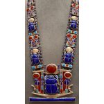 King Tutankhamun Scarab Necklace, Sterling Silver Gemstone Inlay - صورة إضافية 3