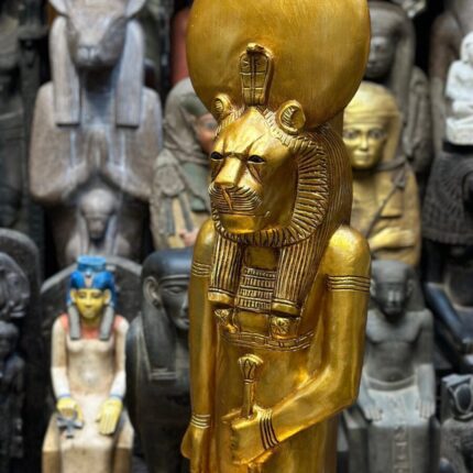 Marvellous sekhmet staute handcrafted Red granite-goddess -Force-War,Pestilence,Desert Egyptian antiques-deities-mythology-sculpture gods