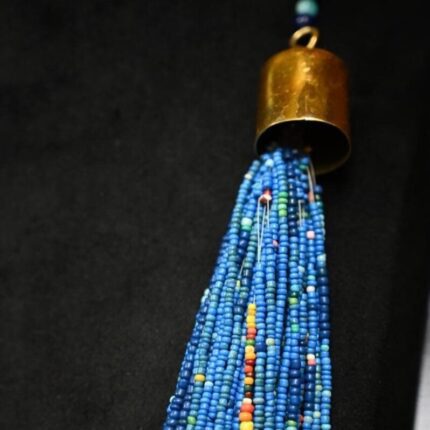 Royal Menat Necklace – Egyptian Brass Artisan Beads, New Kingdom Replica - صورة إضافية 2