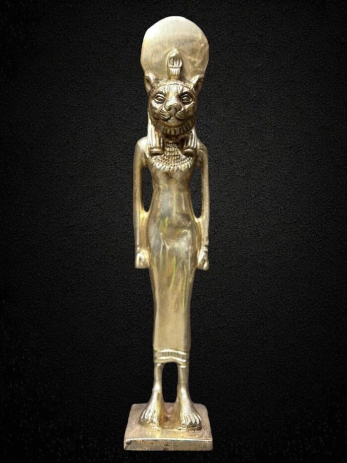 Sekhmet Statue – Egyptian Goddess of War, Gold Leaf Replica