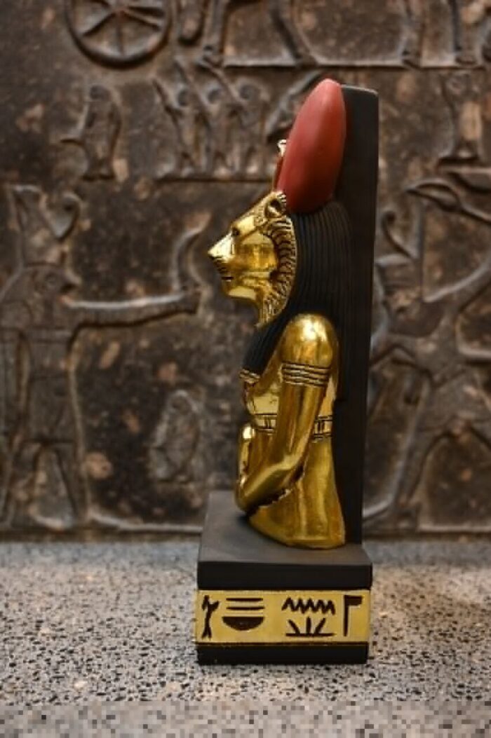 Sekhmet Statue - Egyptian Goddess of War, Gold Leaf Replica - صورة إضافية 6