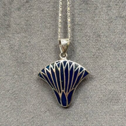 Silver Lotus Amulet - Egyptian Revival Pendant, Made in Egypt