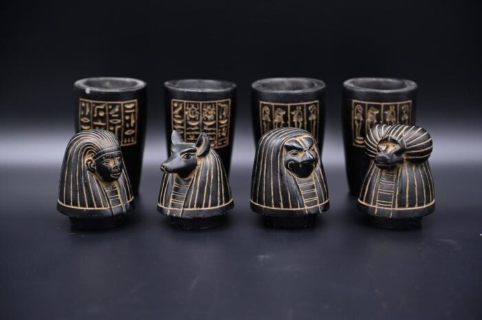 sons of Horus Statues - - Egyptian antiques - Egyptian deities-Egyptian mythology-sculpture gods - صورة إضافية 2
