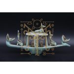 Stone Anubis Boat Statue with Horus - Egyptian Replica